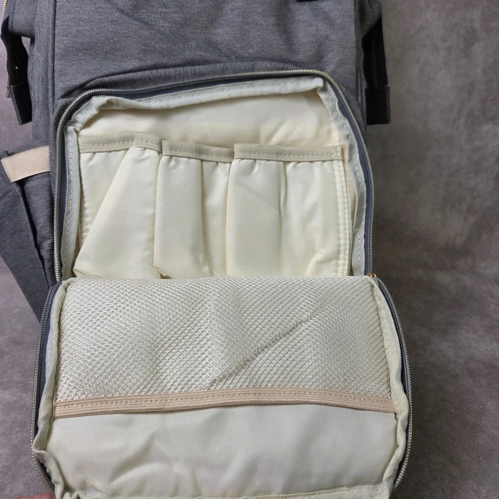 Taylor'd Baby Diaper Bag Backpack Grey Heathered Insulated Pockets Waterproof
